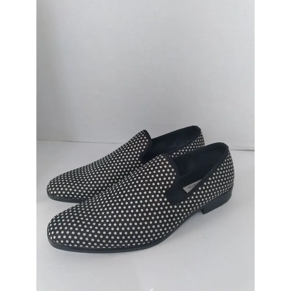 Stylish‎ Black and White Polka Dot Loafers Slip-On Dress Shoes